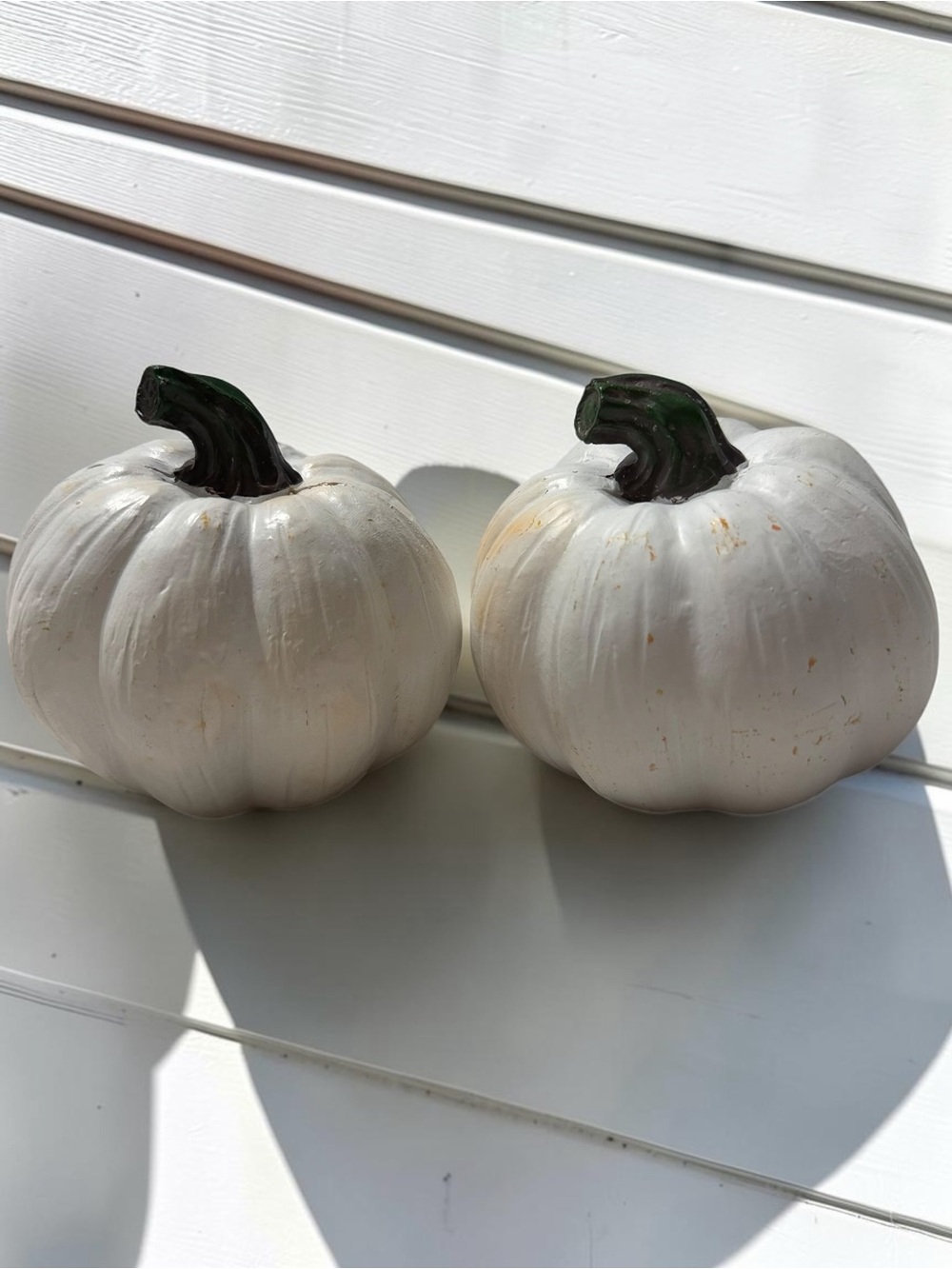 White Ceramic Pumpkins Set of 2 “Very Blessed” “So Thankful” Fall Decor - Picture 5 of 5
